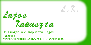 lajos kapuszta business card